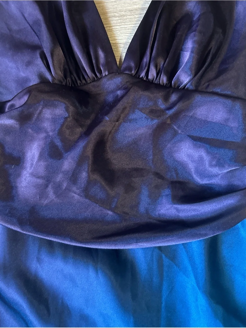 BORA Halter Satin Evening Dress in Mermaid Purple and Teal
